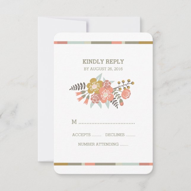FLORAL ANTLERS | WEDDING RESPONSE CARD (Front)