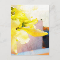 *~* Floral AP10 Yellow Peach  Watercolor Flower