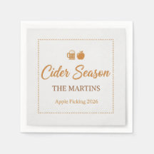 Floral Apple Picking Cocktail Napkins – Personaliz