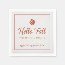 Floral Apple Picking Cocktail Napkins – Personaliz