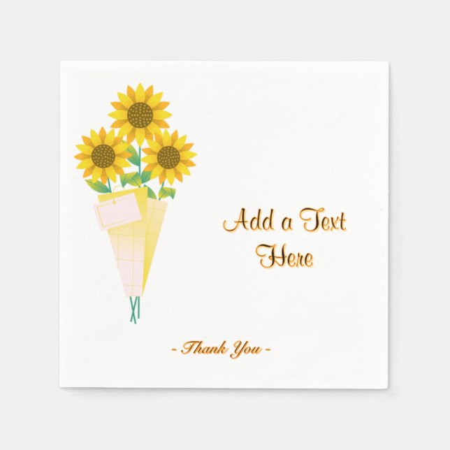 Floral Appreciation Table Accessories Crafted Text Napkin (Front)
