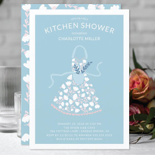 Floral Apron Bridal Kitchen Shower Invitation
