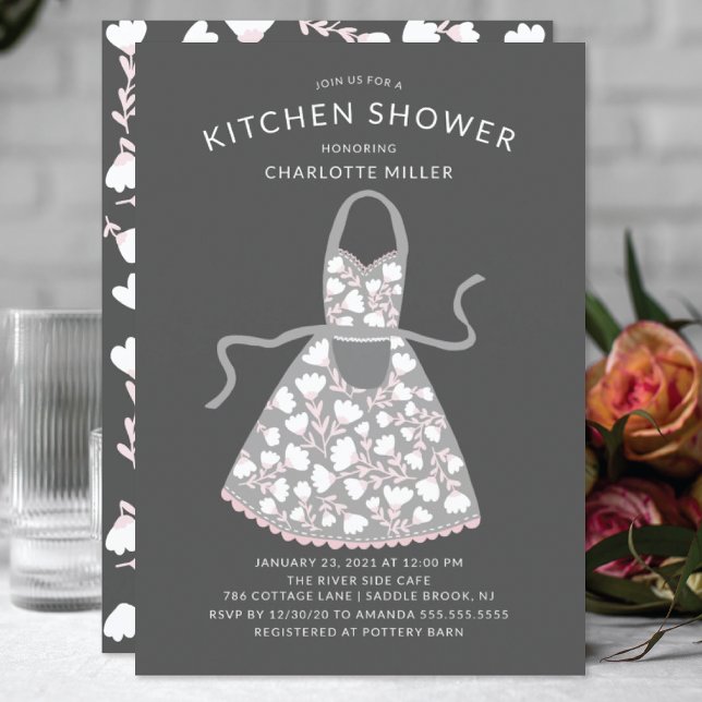 Floral Apron Bridal Kitchen Shower Invitation (Creator Uploaded)