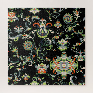 Floral Arabic Ornament: Seamless Traditional Jigsaw Puzzle