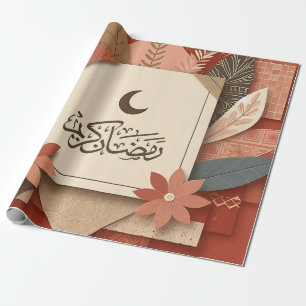 Floral Arabic Ramadan Mubarak Wrapping Paper