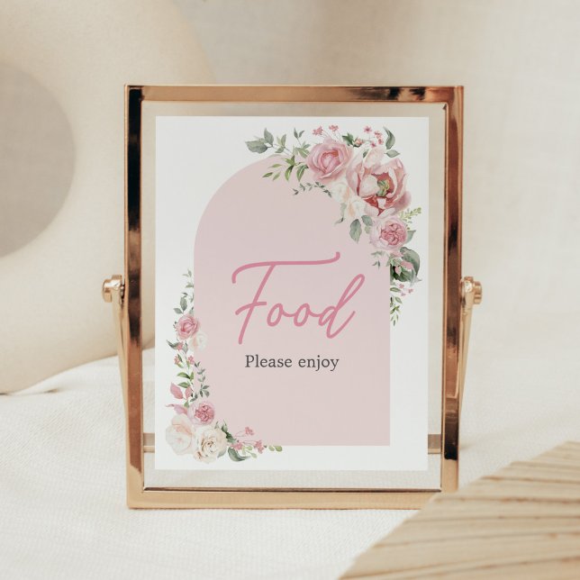 Floral Arch Baby in Bloom Baby Shower Food Poster (Baby in Bloom Floral Arch Baby Shower Food Sign
)