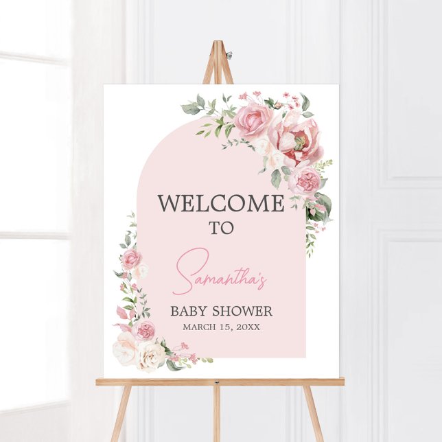Floral Arch Baby in Bloom Baby Shower Welcome Poster (Baby in Bloom Floral Arch Baby Shower Welcome Sign
)