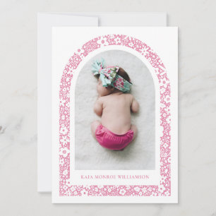 Floral Arch Birth Announcement