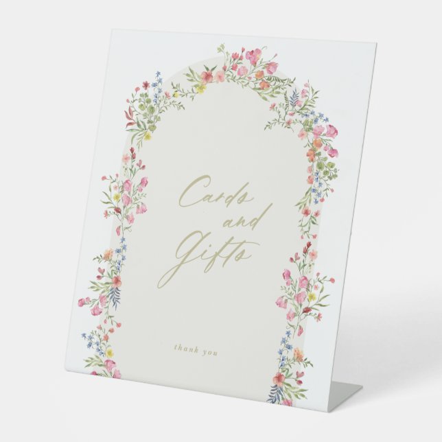 floral arch Cards & Gifts baby shower Pedestal Sign (Front)