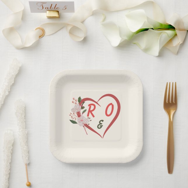 Floral Arch Editable Wedding Paper Plates (Wedding)