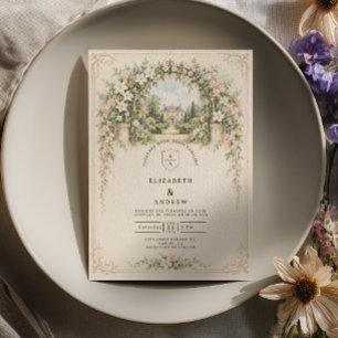 Floral Arch English Garden Wedding Invitation