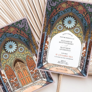 Floral Arch Gothic Art Nouveau Wedding Invitation
