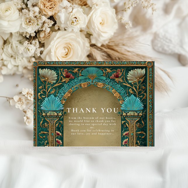 Floral Arch Islamic Wedding Thank You Card (Creator Uploaded)