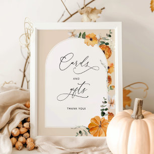 Floral arch orange fall Cards and gifts Poster