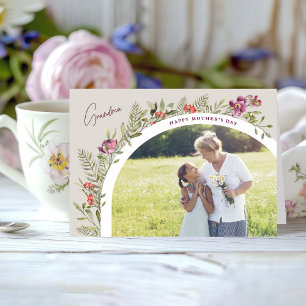Floral Arch Photo Happy Mother's Day Card