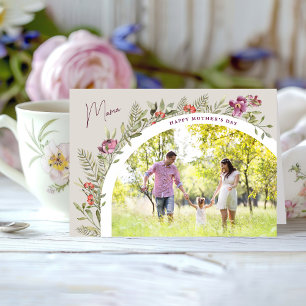 Floral Arch Photo Happy Mother's Day Card