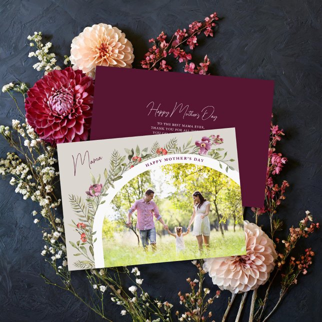 Floral Arch Photo Happy Mother's Day Mama Card (Creator Uploaded)