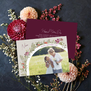 Floral Arch Photo Happy Mother's Day Nana Card