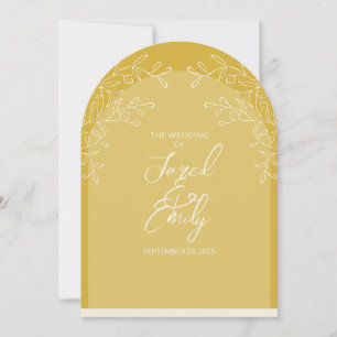 Floral Arch Style Wedding Invitation QR Code