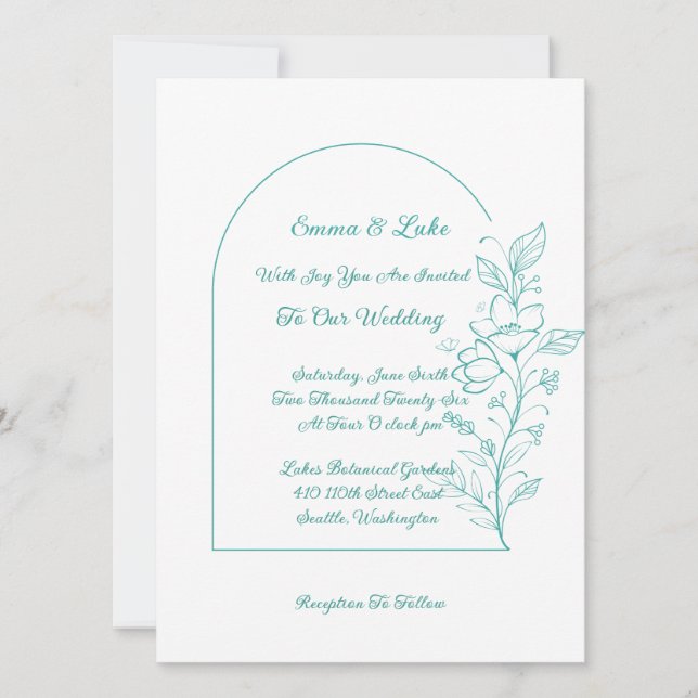 Floral Arch Wedding Invitation (Front)