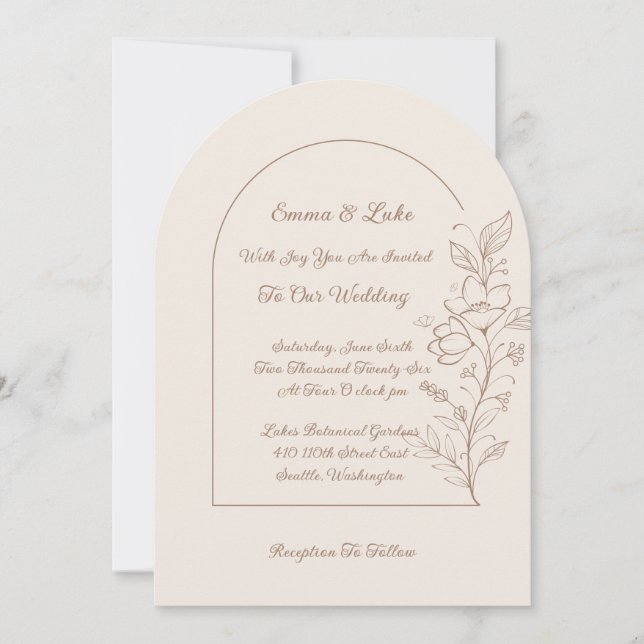 Floral Arch Wedding Invitation (Front)