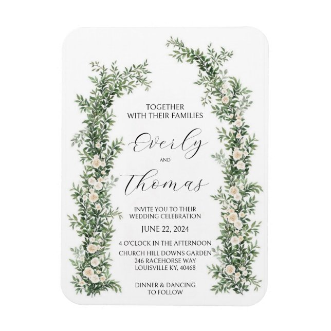 Floral Arch Wedding Invitations Magnet (Vertical)