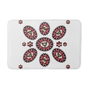 Floral Argyle Bath Mat
