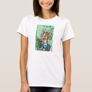 Floral Aries with Monocle and Bow tie T-Shirt