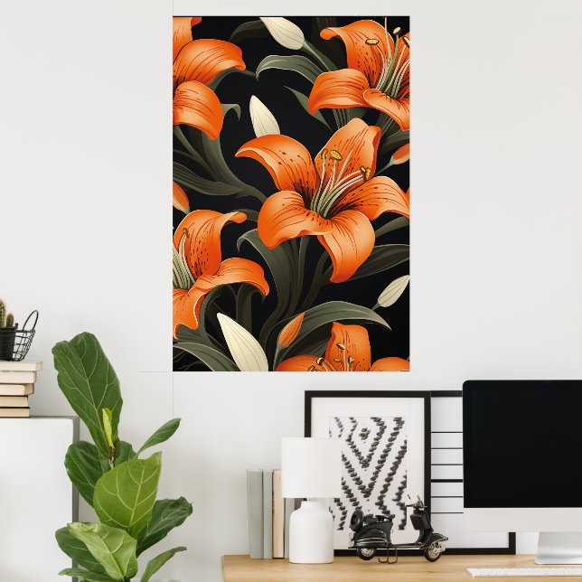 FLORAL ART #1 POSTER (Home Office)