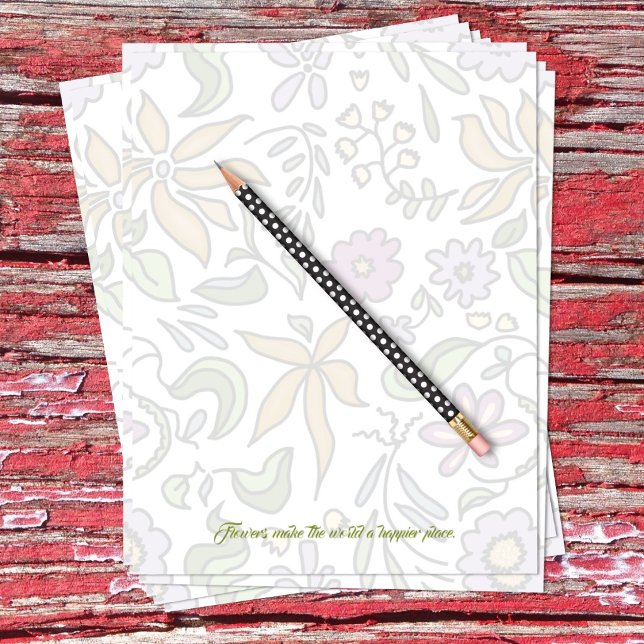 Floral Art Blank Scrapbook Paper Custom Letterhead (Creator Uploaded)