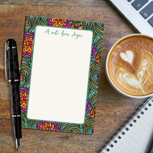 Floral Art Border Large Post It Notepad