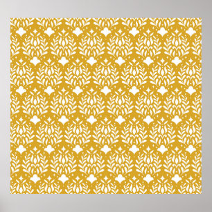 Floral Art Deco: Modern Damask Poster