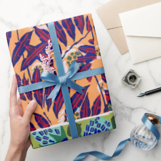 Floral art deco pattern oriental  Wrapping Paper