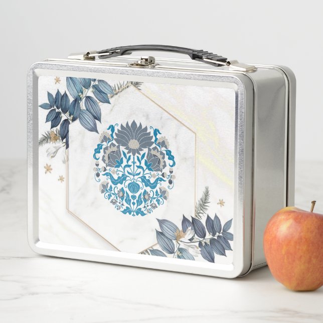 Floral Art, Floral Frame Metal Lunch Box (In Situ)