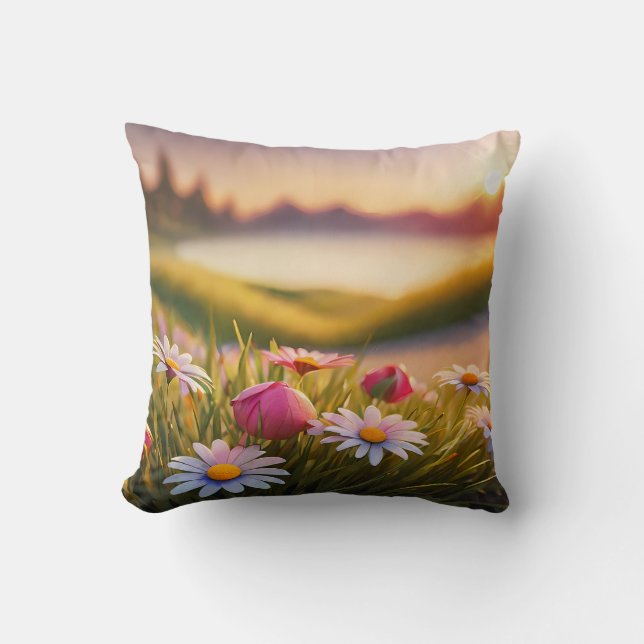 Floral Art in Augmented Reality Cushion (Front)