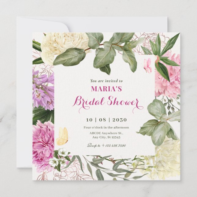 Floral art  invitation (Front)