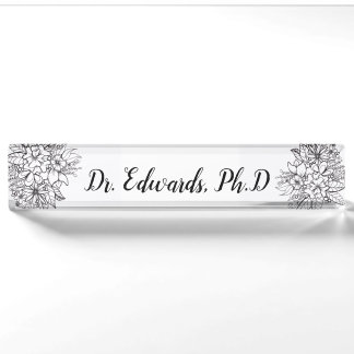 Floral art nameplate