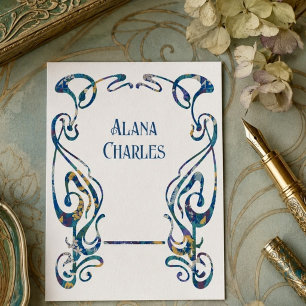 Floral art nouveau frame business card
