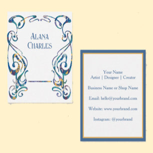 Floral art nouveau frame business card