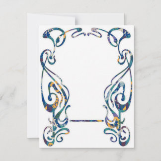 Floral art nouveau frame card