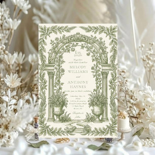 Floral Art Nouveau–Inspired Wedding Stationery Inv Invitation