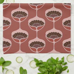 Floral Art Nouveau Pattern Kitchen Towel