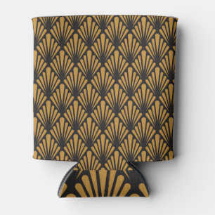 Floral Art Nouveau, retro pattern Can Cooler