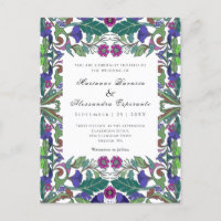 Floral Art Nouveau vintage wedding invitation Post