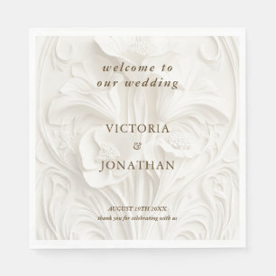 Floral Art Nouveau Vintage Wedding  Napkin