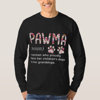 Floral Art Pawma Noun Definition Mama Grandma Dog  T-Shirt
