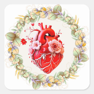 Floral art  square sticker