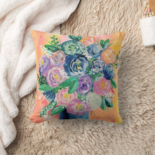 floral art throw pillow (Blanket)