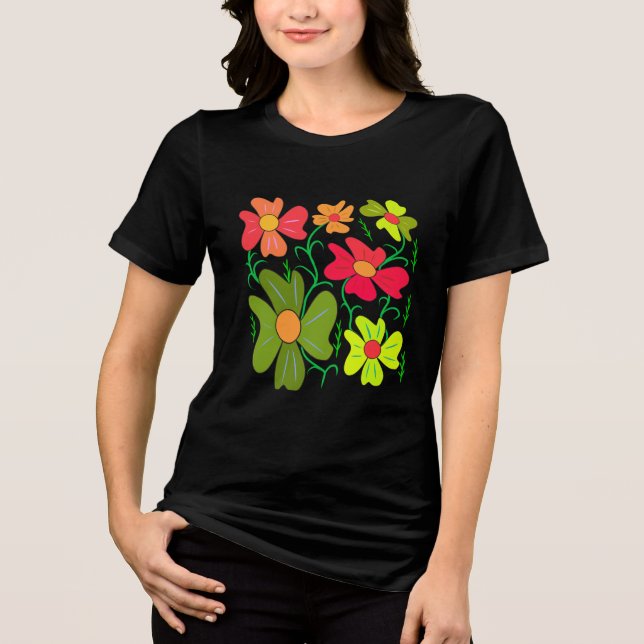Floral art Tri-Blend shirt (Front)