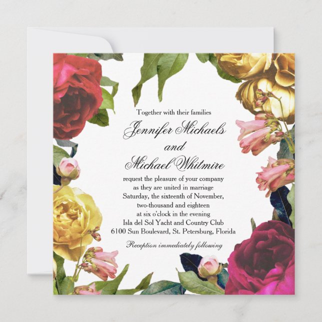 Floral Artistry Wedding Invitation (Front)